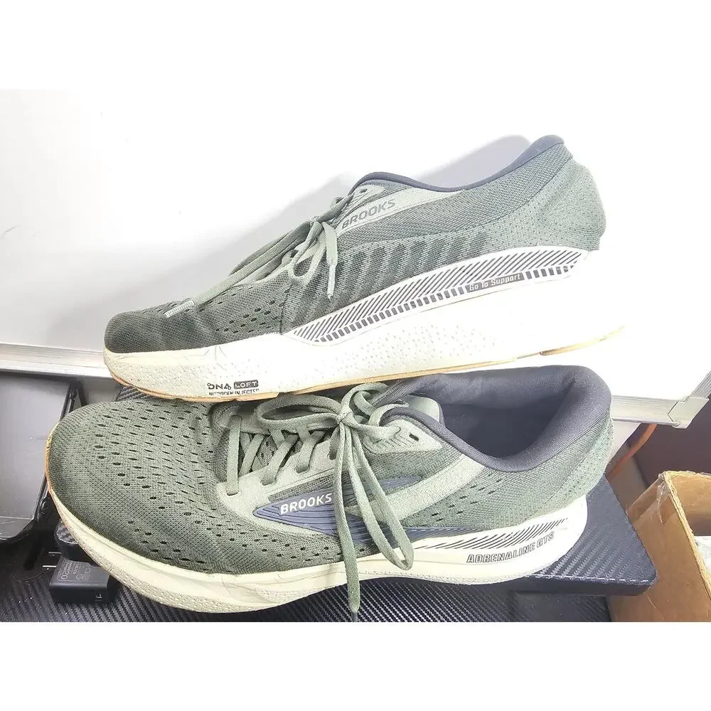 Brooks Adrenaline GTS 24 DNA LOFT Thyme/Black/Pelican 1104371D302 Mens Size 14